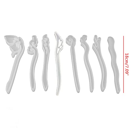 Moldes de silicone de resina em forma de bastão de cabelo para fundição de resina epóxi DIY molde pa