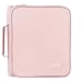 SUNEE Zippered Binder Bag with Handle, 2-Inch 3-Ring O-Ring, 500-Sheet Capacity, Includes Zip Pocket, 5-Tab Expanding File Folder, Multi-Pocket Organizer Binder for Middle School, Pink Lotus