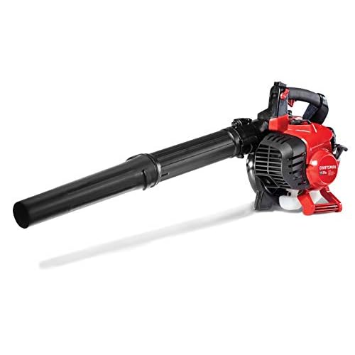 CRAFTSMAN B235 27cc, 2-Cycle Full-Crank Engine Gas Powered Leaf Blower - Handheld Gasoline Blower for Lawn Care, Liberty Red