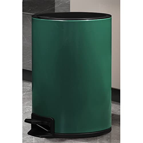Metal 1.6 Gallon Round Step Trash Can with Lid