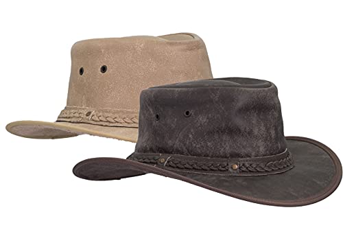 Walker and Hawkes - Leather Cowhide Canyon Outback Braided Hat