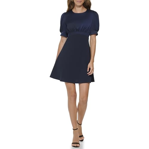 Robe femme DKNY habillée manches courtes coupe droite élégante