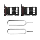 ECSiNG 2Pcs Dual SIM Card Slot Tray Holder Replacement Easy Installation Compatible with Huawei P30 Pro 2019 Rubber Gasket Eject Pin, Black