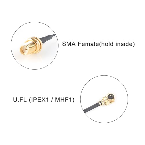 Image of 2.4GHz Bluetooth WiFi Antenna 2dBi SMA Male (Pin) with U.FL to SMA Female Pigtail RF1.13 Cable 30cm for Amplifier Board