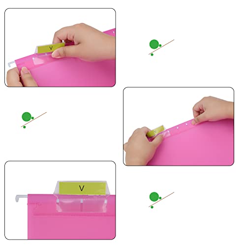 15Pc Pvc Letter-Size Filing Cabinet Suspension Files With Tabs And Inserts Hanging File Folders For Bulky Files, Medical Charts, Assorted Colors, Letter Size Office School Desktop File Storage #TOP2