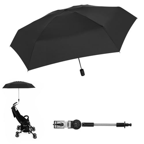Doukesh - Pram and Parasol with UPF50+ UV Protection Foldable Buggy Umbrella for Sun Protection, Diameter 90CM