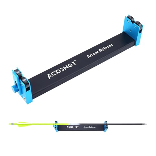 ACDSHOT Arrow Spinner Tester Arrow Squaring Device for Shaft Straightness Vane Tuning and Broadhead Spin All Aluminum Construction Arrow Straightness Detector Tool