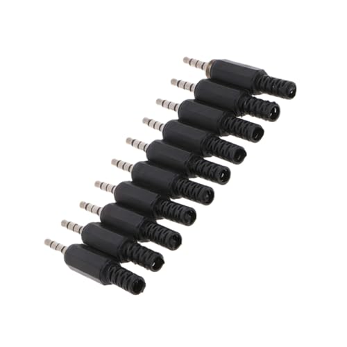 Holibanna 10個 はんだ付けプステレオオスプラグ リング極イヤホンジャック修理用 ヘッドフォンマイク用音声ケーブルコネクター