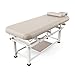 pouseayar Heavy Duty Electric Stationary Massage Table with Backrest Adjustable and Storage Space for Treatment/Medical Spa/Facial/Beauty/Massage Bed and More - 30 x 75 - Beige Gray