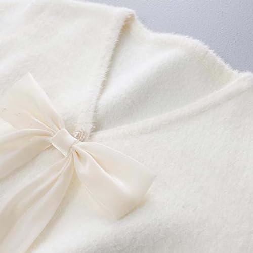 Women's Sweater 2024 Fall Winter Women's Winter Loose Bow Knit Short Mink Velvet Coat Pullover Sweater4