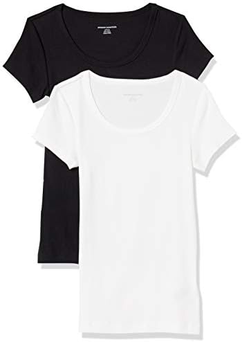 Amazon Essentials Women's Slim-Fit Cap-Sleeve Scoop Neck T-Shirt,...