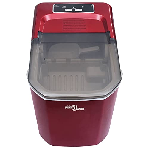vidaXL Eiswürfelbereiter Eiswürfelmaschine Eiscrasher Eismaschine Eiswürfel Ice Maker EIS Maschine Icemaker Rot 1,4L 15kg/24h – Bild 3