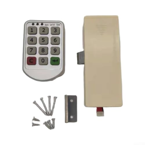 Aprilsunnyzone Cerradura de gabinete con teclado eléctrico inteligente con sistema de contraseña dual para taquillas de gimnasio, palos de golf y almacenamiento privado (ABS A)