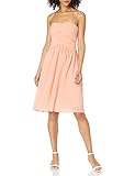 Donna Morgan Women's Anne Short Strapless Chiffon Dress, Peach Fuzz, 18