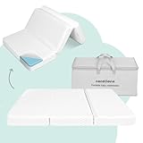 Cocellona Pack and Play Mattress, 38x26 Trifold Pack N Play Mattresses with Travel Bag, Dual-Firmness Memory Foam Foldable Portable Baby Mattress for Pack n Play