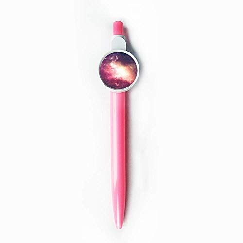Stylo à bille rétractable bleu écriture fluide motif galaxie astronomie pour carnet