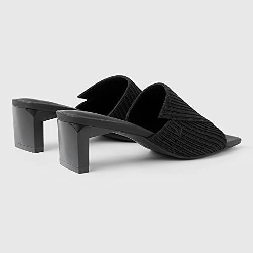 Vivaia Jade Women's Heels Sandals 1.97'' Mid Chunky Heel Mules Slip On Dress Pumps Shoes Square-Toed Style #TOP3