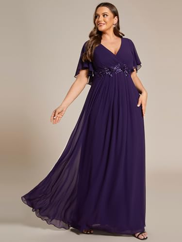 Image of Ever-Pretty Plus Women's Chiffon Plus Size Formal Mother of Bride Dresses