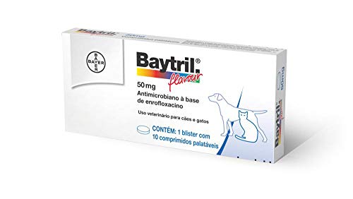 Antibiótico Baytril Bayer Flavour 50mg, 10 Comprimidos