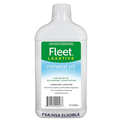 Fleet Mineral Oil, Oral Liquid Laxative, Constipation Relief for Adults, Vanilla Flavored, 16 Fl Oz