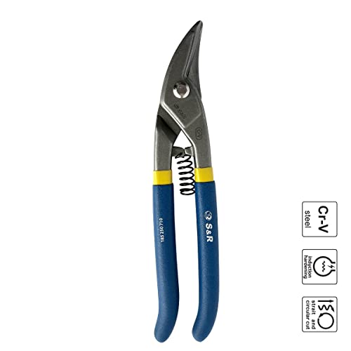 S&R Blikschaar Circular-serie 250 mm, gebogen / recht voor cirkelvormige en rechte sneden van metaal, plaatstaal, figuurschaar, gatschaar - Afbeelding 4