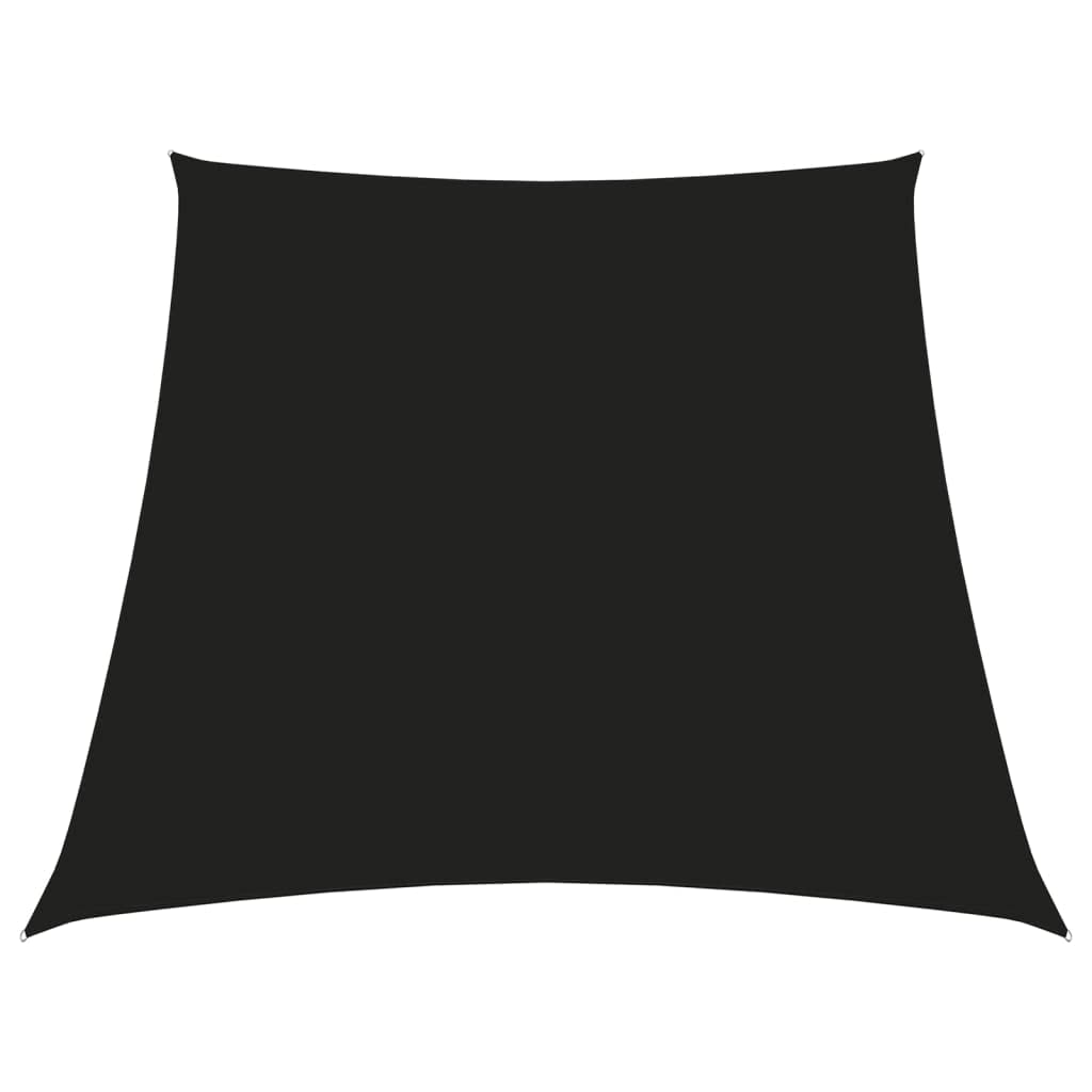 Voile de parasol trapèze noir en tissu Oxford enduit PU de 2x3m ou 4x3m avec fixations