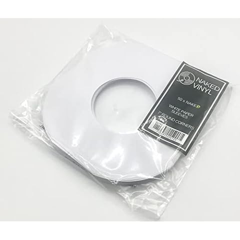 Naked Vinyl Vinyl Record Inner Sleeves 50x | Made from Heavyweight & Acid Free Paper | Album Covers with Round Corners | Record Jackets to Protect Your LPs & Singles | 7" Cover
