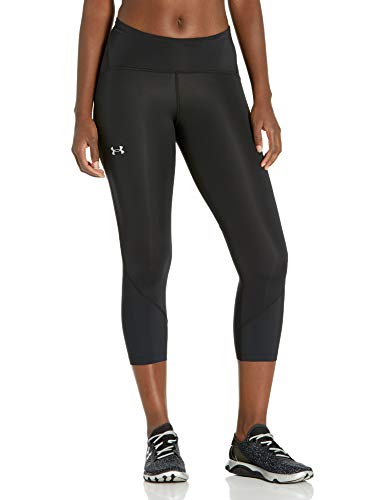 Under Armour Women's Fly Fast 2.0 HeatGear Crop , Black (001)/Reflective , Large