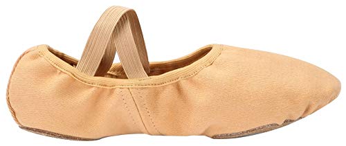 Linodes Dance Shoes For Girls Stretch Canvas Split Sole For Women-Sand-8.5M #TOP1