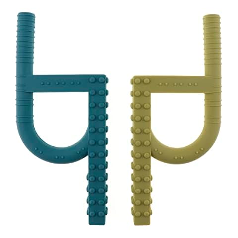 Sensory Oral Motor Chew Tool,for ADHD, Autism, SPD, Oral Motor Stimulation, Special Needs,chewies for Sensory Autistic(Blue Green) Cover