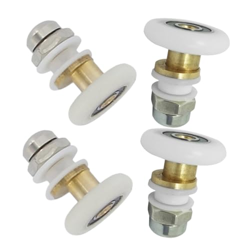 SOESFOUFU 4個 シャワードアローラー ステンレス製浴室ガラス引き戸用 弧デザイン調整可能ローラー 耐久性引き戸戸車 簡単取付対応