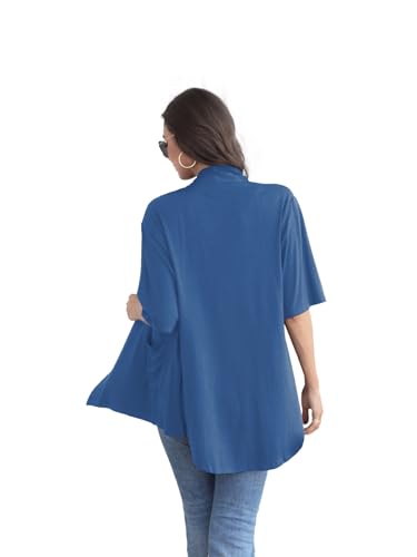 Image of ADANIKI Women 2026 Summer Lightweight Cardigan, Short Sleeve Open Front Casual Trendy Womens Kimono Cover Up with Pocket