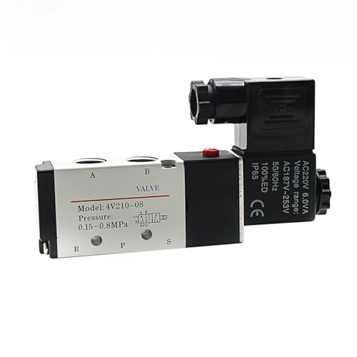 Vanne pneumatique 5 voies 2 positions 4V210-08 AC 220V commande de vérin air - 2