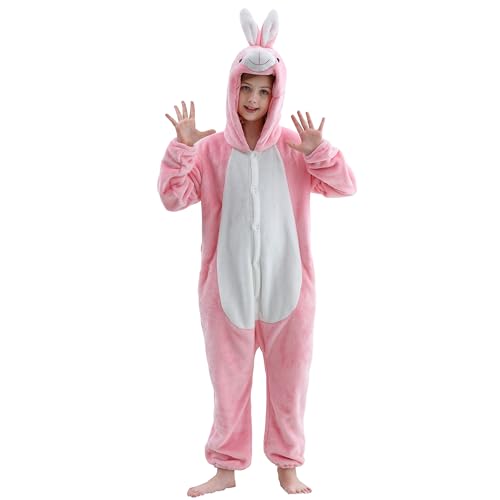 HAHASHOW Combinaison Pyjama Enfant Grenouillère Surpyjama Enfants Cosplay Cartoon Animaux à Capuche Unisexe Grenouillères Vêtements de Nuit Garcon Fille...