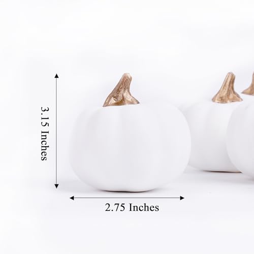 Osfvn Pumpkin Decor White Set of 12 Harvest Thanksgiving Fall Decoration - image 3