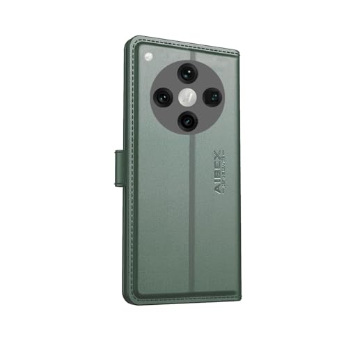 Image of AIBEX Compatible for Oppo Find X8 5G Flip Cover Leather Finish with Magnatic Closure | Inside TPU with Card Pockets | Wallet Stand | Complete Protection Flip Case -Green