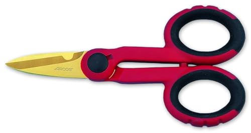 Arcos Tijeras Electricista de Acero Inoxidable con Recubrimiento de Tungsteno, 145 mm, Mango Ergonómico, Uso Profesional en Electricidad, Serie Ecopro