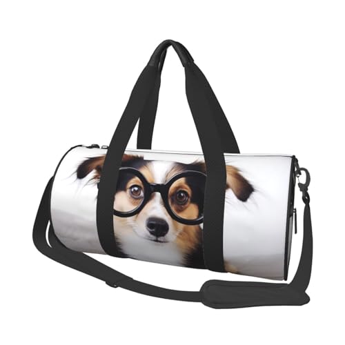 Sac de week-end en toile imprimé chien mignon pour ranger vos articles personnels