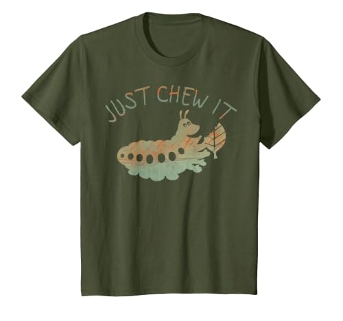 Disney Pixar Bugs Life Heimlich Just Chew It Graphic T-Shirt T-Shirt, Youth, Olive Green, Medium