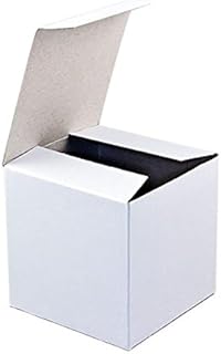 BestPysanky Glossy White Paper Gift Box 4 x 4 x 4 Inches