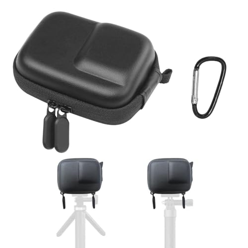 Image of Obtheleg Action Camera Case for OSMO Action 6 /5 Pro /4 /3, Waterproof PU Portable Carrying Case with Carabiner, Hard Shell Shockproof Protective Storage Bag for Action Camera Accessories
