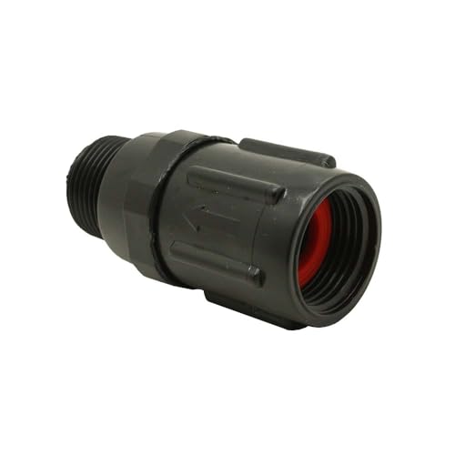 Thrifco 6821405 3/4 Inch FIP Inlet X 3/4 Inch MIP Outlet Drip Irrigation Pressure Regulator with 10 PSI Preset Pressure, Black