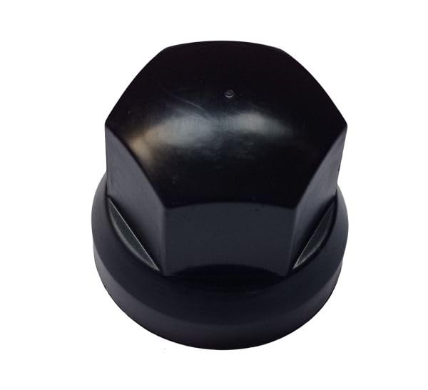 Lot de 50 capuchons d'écrous de roue 33 mm noirs pour camion et voiture Remorque Court Cache-écrou de roue Capuchon de protection
