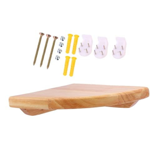 TOKIDNY Estante Flotante de Esquina de Madera Maciza Repisa Adhesiva para Baño y Cocina Estantería Pequeña con Bordes Suaves Organizador de Pared Decorativo y Resistente de Radio