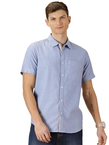 Image of Thomas Scott Men's Cotton Casual Shirt | Regular Fit | Soft & Breathable Fabric | Stylish Everyday Wear for Work, Travel & Outings