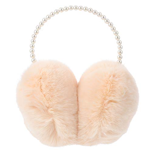 SOIMISS Orejeras de Invierno para Mujer Calentadores de Orejas Orejeras de Perlas Orejeras Peludas Orejeras Cálidas de Piel Sintética Cubierta para La Oreja Cover