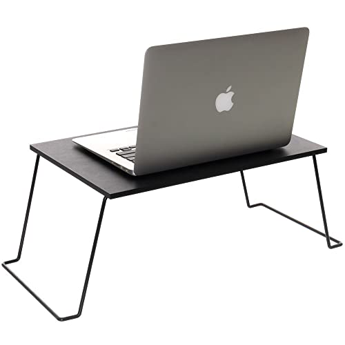 Mesa de Colo para Notebook Big Home Office, Cor Preto com Madeira Preta, Metaltru