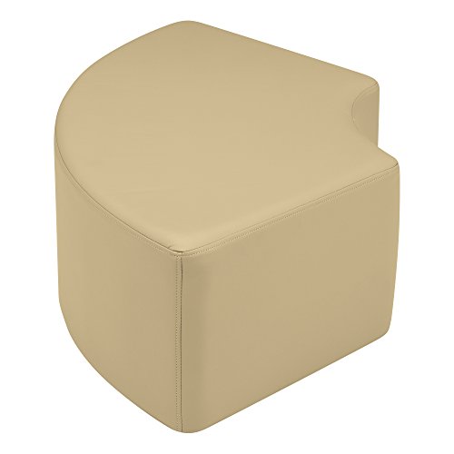 Image of Sprogs 12 inch H Structured Quarter Round Stool -Flexible Modular Collaborative Soft Seating for Office, Home, Lounge and School Classrooms with Durable Frame & Set of 6 inch Legs Add-on -Sand