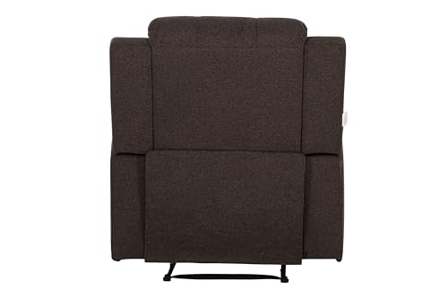 Image of Urban living - Joseph Single Seater Fabric Manual Recliner | 1 Seater Sofa | Single Sofa Recliner | 1 Seater Chair Sofa | 1 Year Warranty | Dark Brown