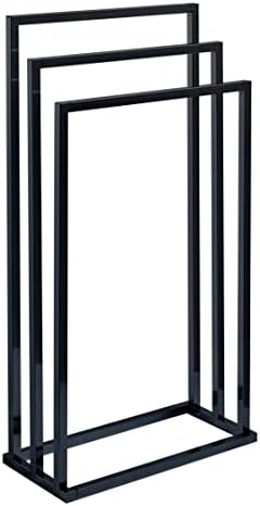 House & Homestyle Towel Holder, Matt Black, Width: 45 cm Depth: 21 cm Height: 84 cm